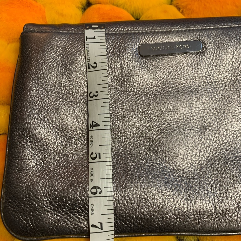 Michael Kors  Metallic Grey/Silver Leather Clutch - Picture 12 of 12